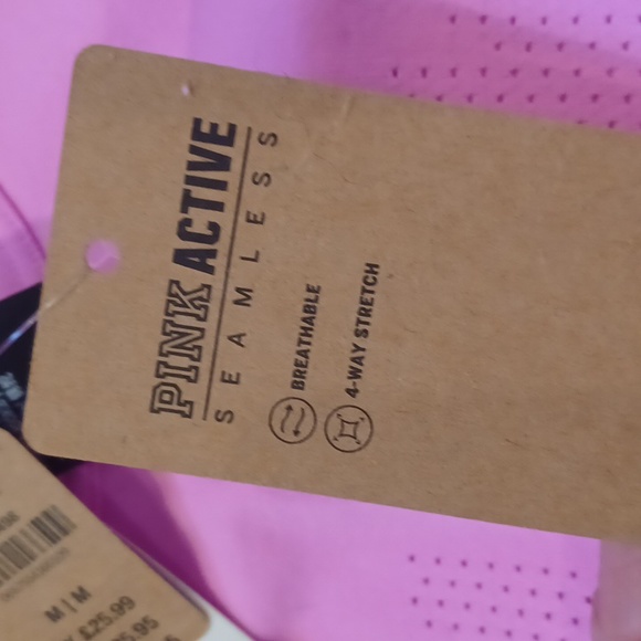 NWT PINK Active Victoria's Secret Breathable/Seamless PINK Tank Top - Picture 5 of 12